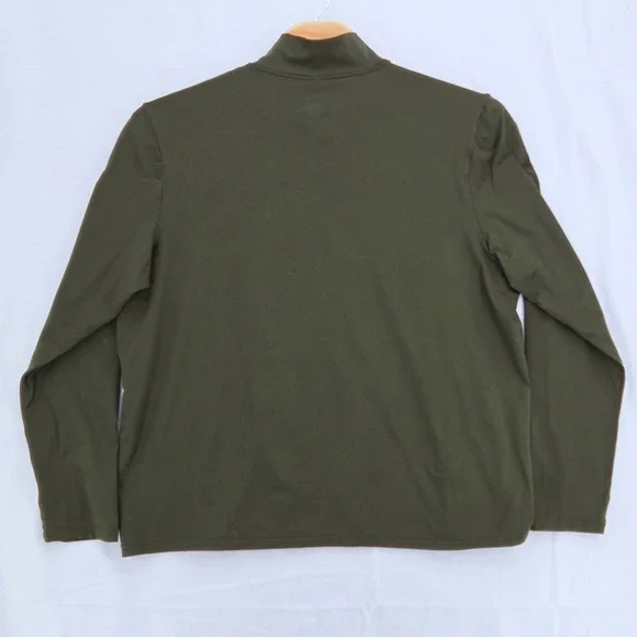 Alo Yoga Men 2XL Conquer 1/4 Zip Reform Pullover Long Sleeve Dark Green Olive - Picture 4 of 7